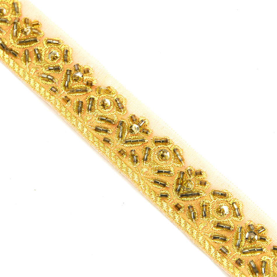 Embellished Beaded Florals Lurex Trim