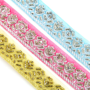 Embellished Beaded Florals Lurex Trim