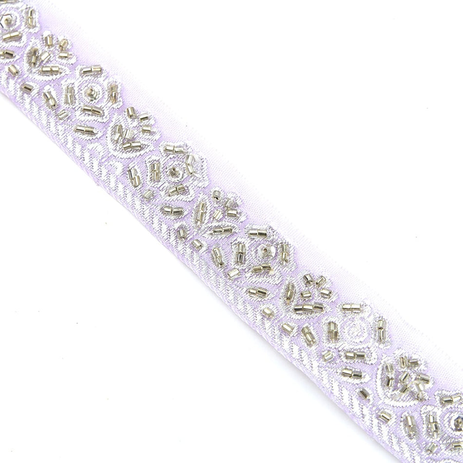 Embellished Beaded Florals Lurex Trim