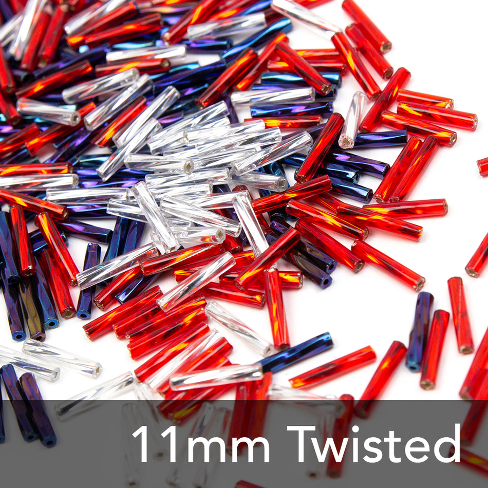 Twisted Preciosa Bugle Beads - 11mm