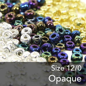 Opaque Round Glass Seed Beads - 12/0 1.9mm