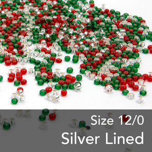 Silver-Lined Round Glass Seed Beads - 12/0 1.9mm