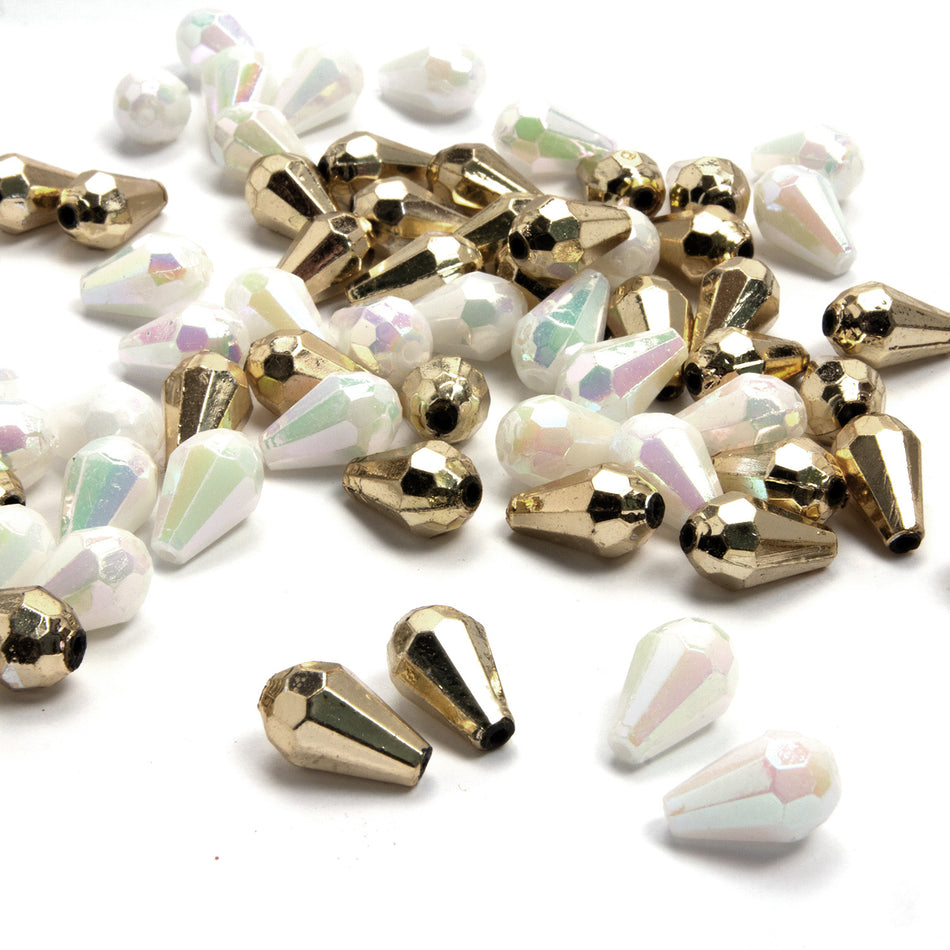Briolette Faceted Teardrop Beads - Vertical Drilled - 9x15mm (24 Pack)