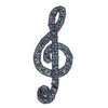 Treble Clef Sequin & Beaded Motif - Medium