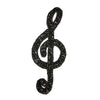 Treble Clef Sequin & Beaded Motif - Medium