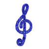 Treble Clef Sequin & Beaded Motif - Medium