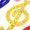 Treble Clef Sequin & Beaded Motif - Medium