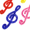Treble Clef Sequin & Beaded Motif - Medium