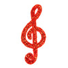 Treble Clef Sequin & Beaded Motif - Medium