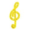Treble Clef Sequin & Beaded Motif - Medium