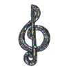 Treble Clef Sequin & Beaded Motif - Large