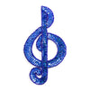 Treble Clef Sequin & Beaded Motif - Large