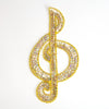 Treble Clef Sequin & Beaded Motif - Large