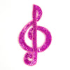 Treble Clef Sequin & Beaded Motif - Large