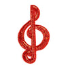 Treble Clef Sequin & Beaded Motif - Large