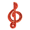 Treble Clef Sequin & Beaded Motif - Large