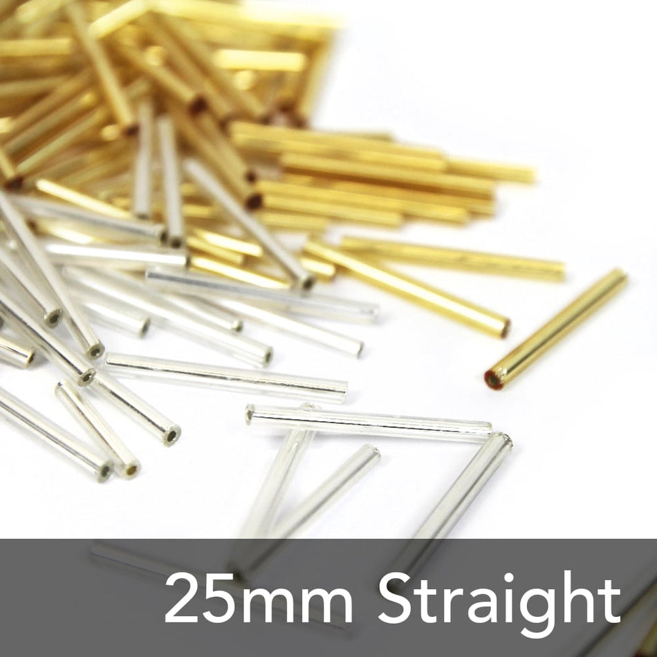 Straight Preciosa Bugle Beads - 25mm