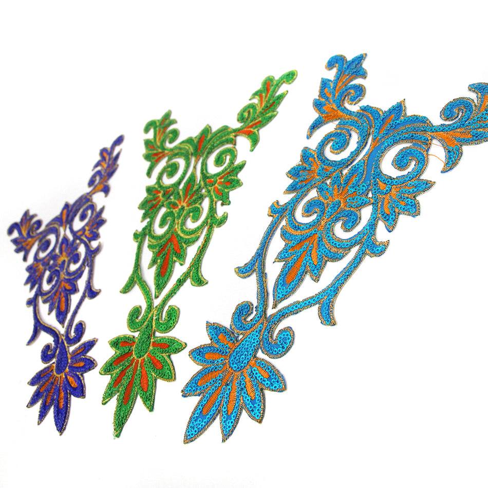 Swirl Crest Iron-On Embroidered Motif