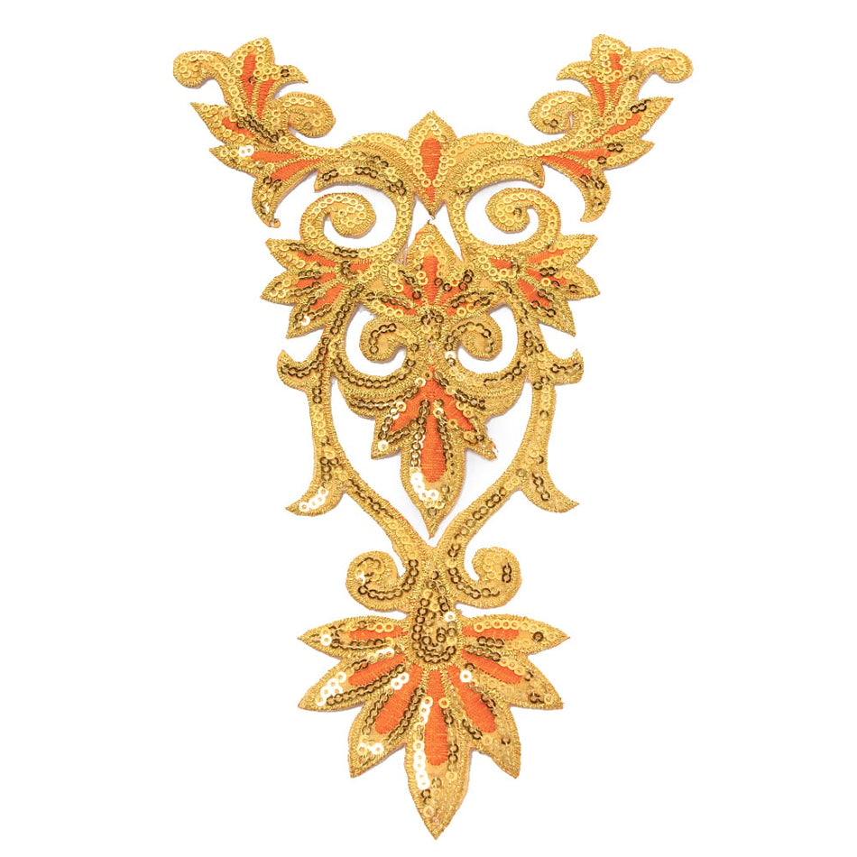 Swirl Crest Iron-On Embroidered Motif