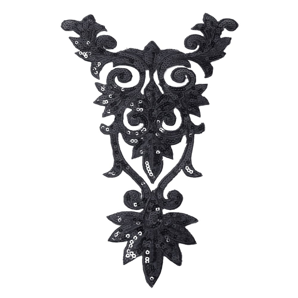 Swirl Crest Iron-On Embroidered Motif