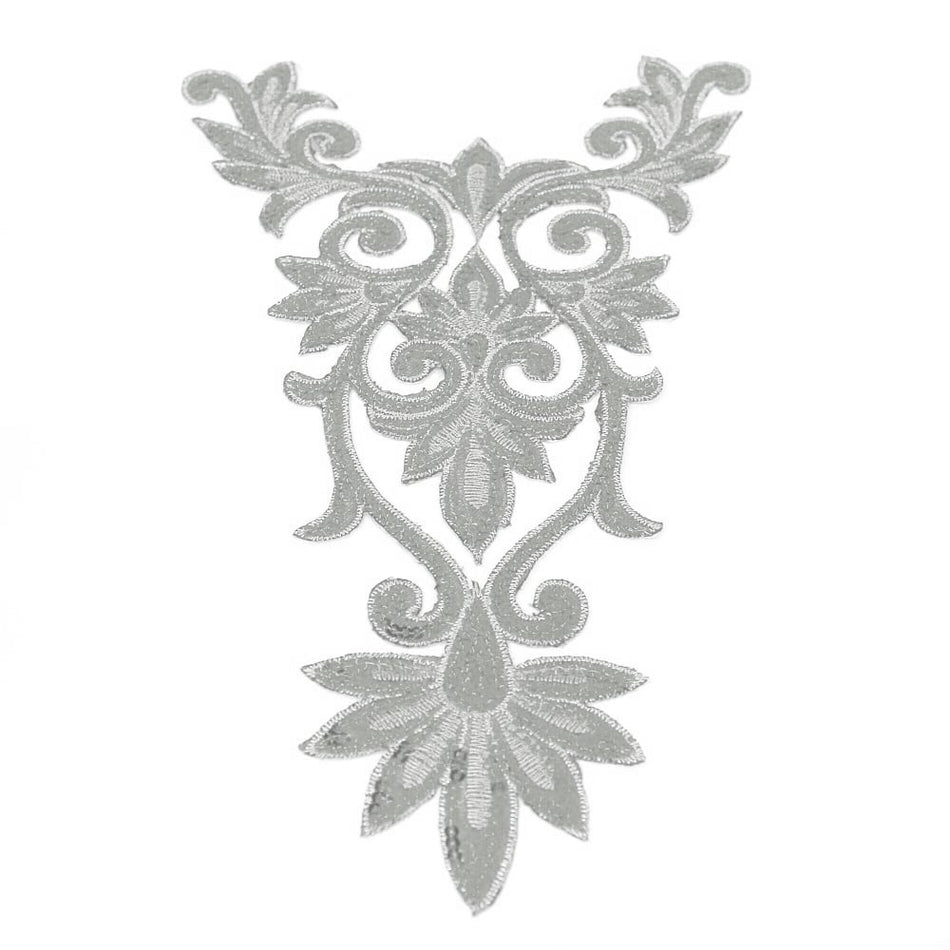 Swirl Crest Iron-On Embroidered Motif