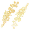 Rose Guipure Lace Motif - Metallic (Pair)