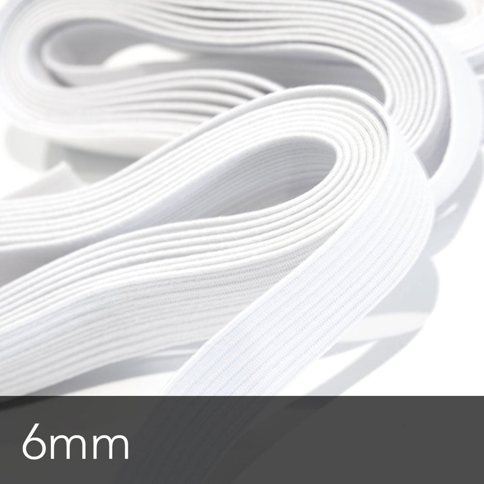 Braided Flat Elastic - 6mm (3m Cut)