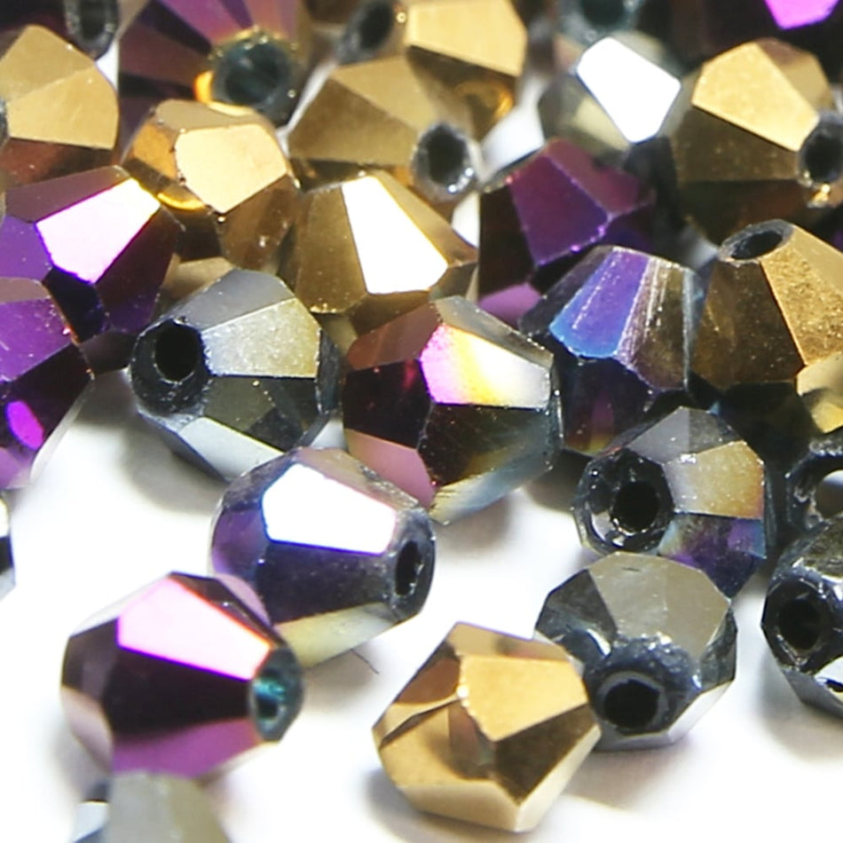 Glass Bicone Faceted Bead - 6mm - Metallic (36 Pack)