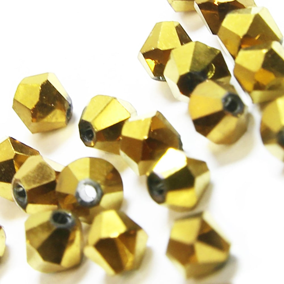 Glass Bicone Faceted Bead - 6mm - Metallic (36 Pack)