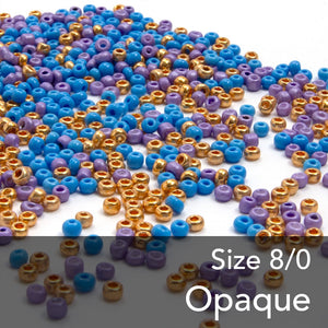 Opaque Round Glass Seed Beads - 8/0 3mm