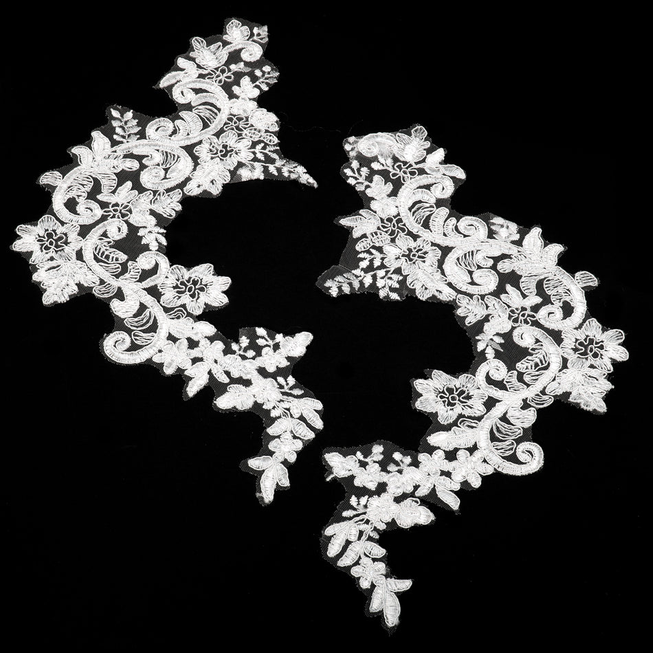 Daisy Trellis Lace Motif - Alencon (Pair)