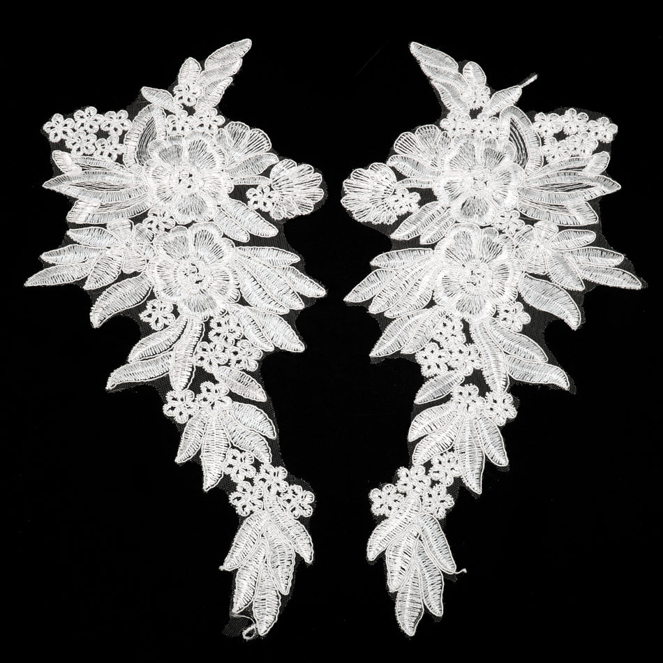 Poppy Trellis Lace Motif - Alencon (Pair)
