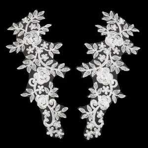 Rose Trellis Lace Motif- Alencon (Pair)