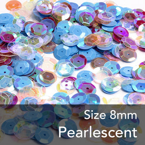Round Cup Sequins - Pearlescent - 8mm
