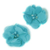 Flower Chiffon Diamante Pearl (Pair)