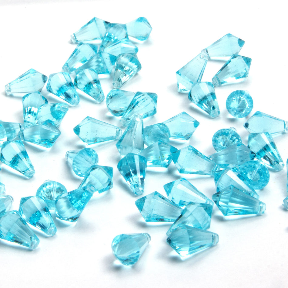 Diamond Faceted Teardrop Beads - Horizontal Drilled - 12x8mm (24 Pack)