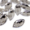 Horse Eye / Marquise Flat-Back Glass Sew-On Rhinestones (12 Pack)