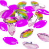 Horse Eye / Marquise Flat-Back Glass Sew-On Rhinestones (12 Pack)