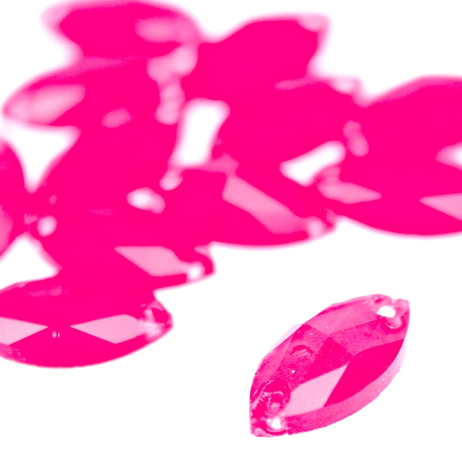 Horse Eye / Marquise Flat-Back Glass Sew-On Rhinestones (12 Pack)