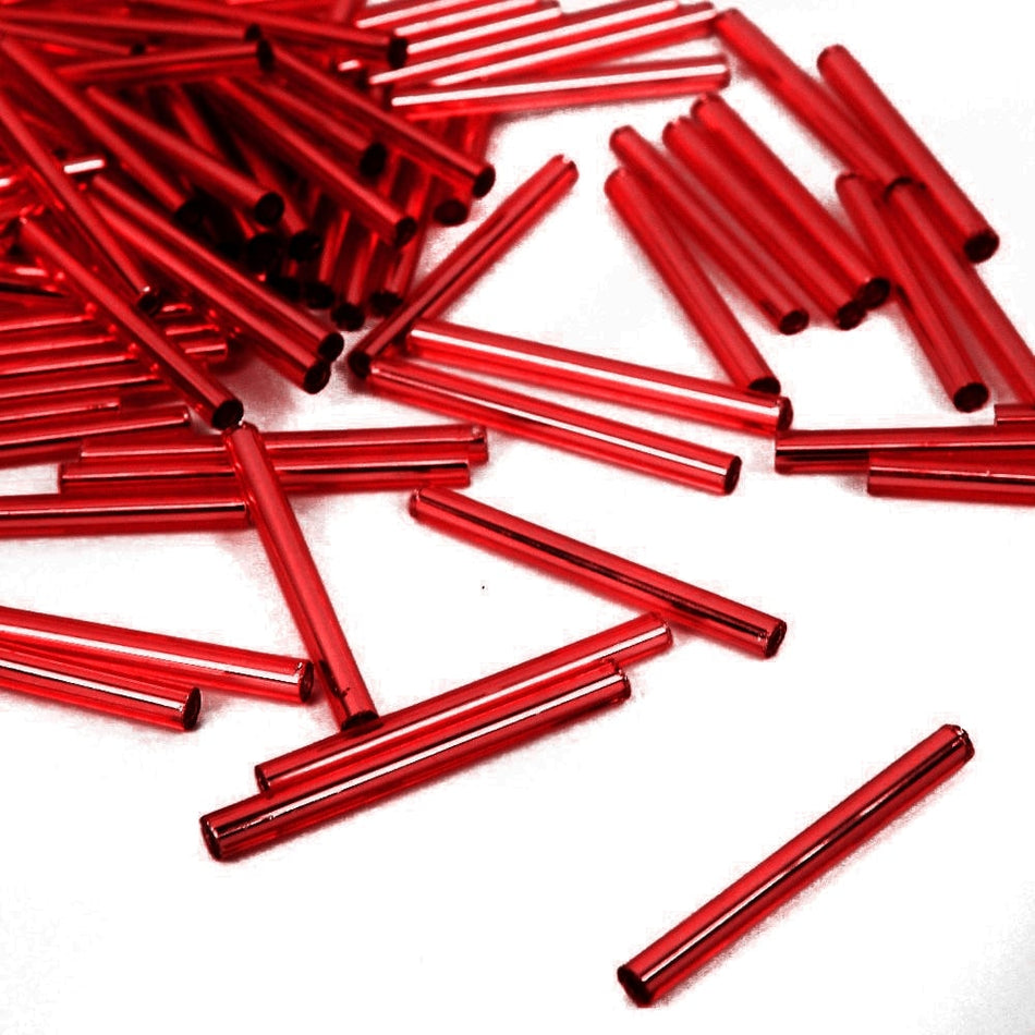 Straight Preciosa Bugle Beads - 25mm