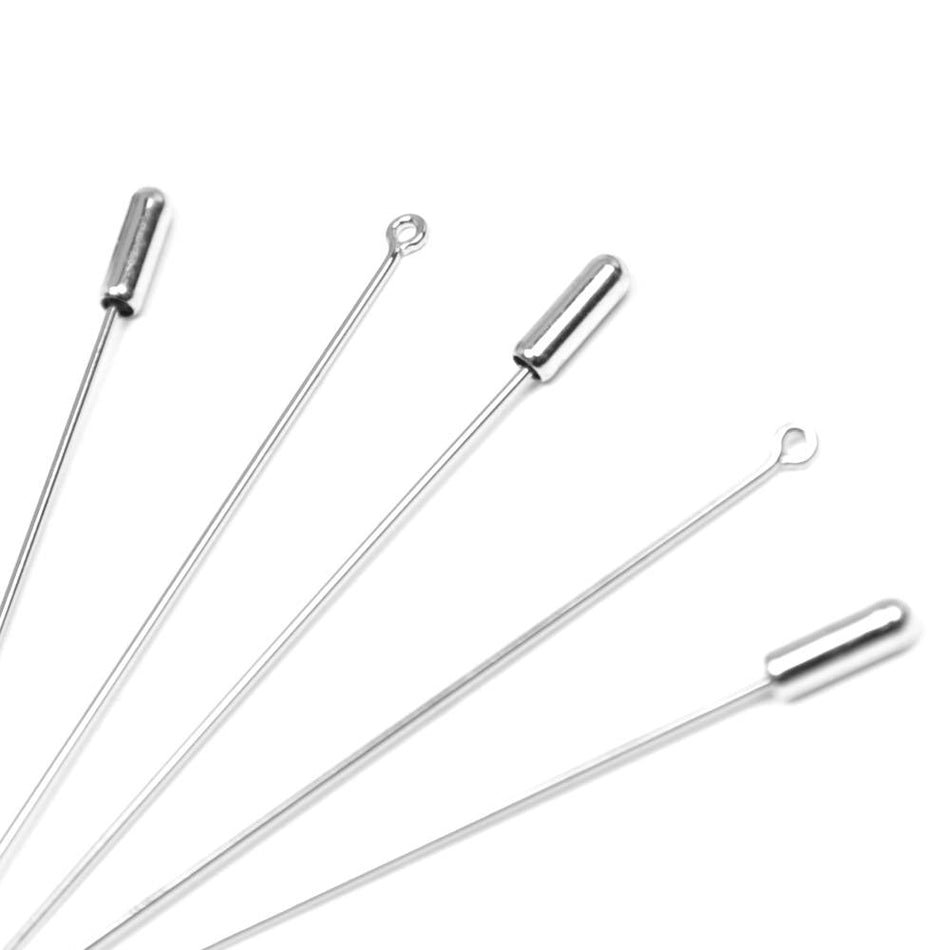 Hat Pin Blanks w Looped Head & Matching Clutch (5 Pack)