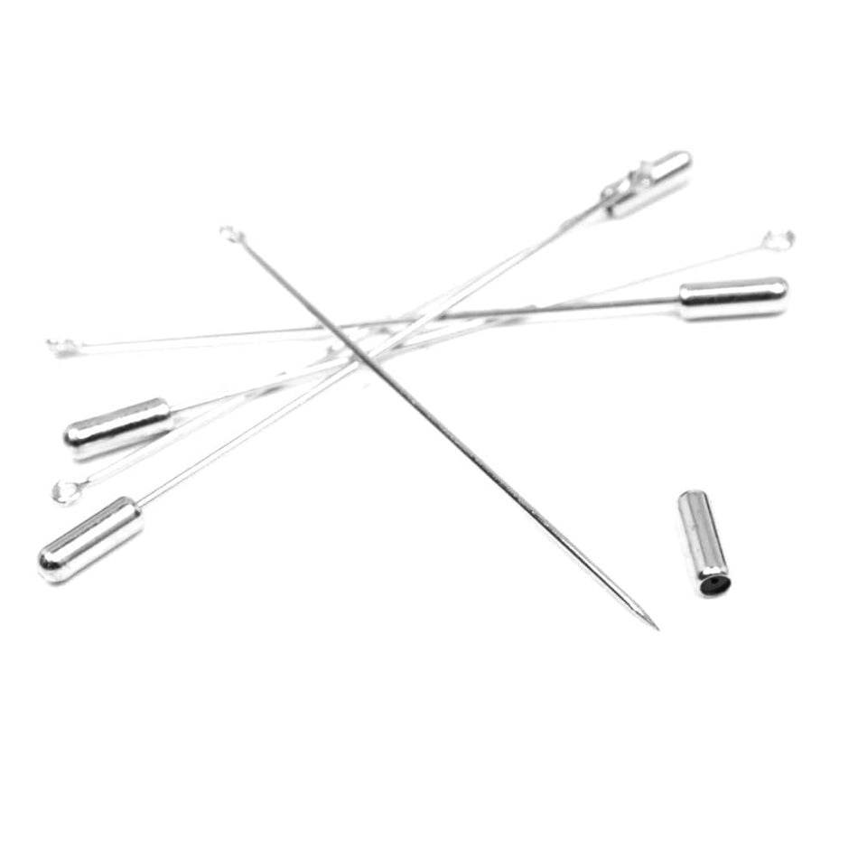Hat Pin Blanks w Looped Head & Matching Clutch (5 Pack)
