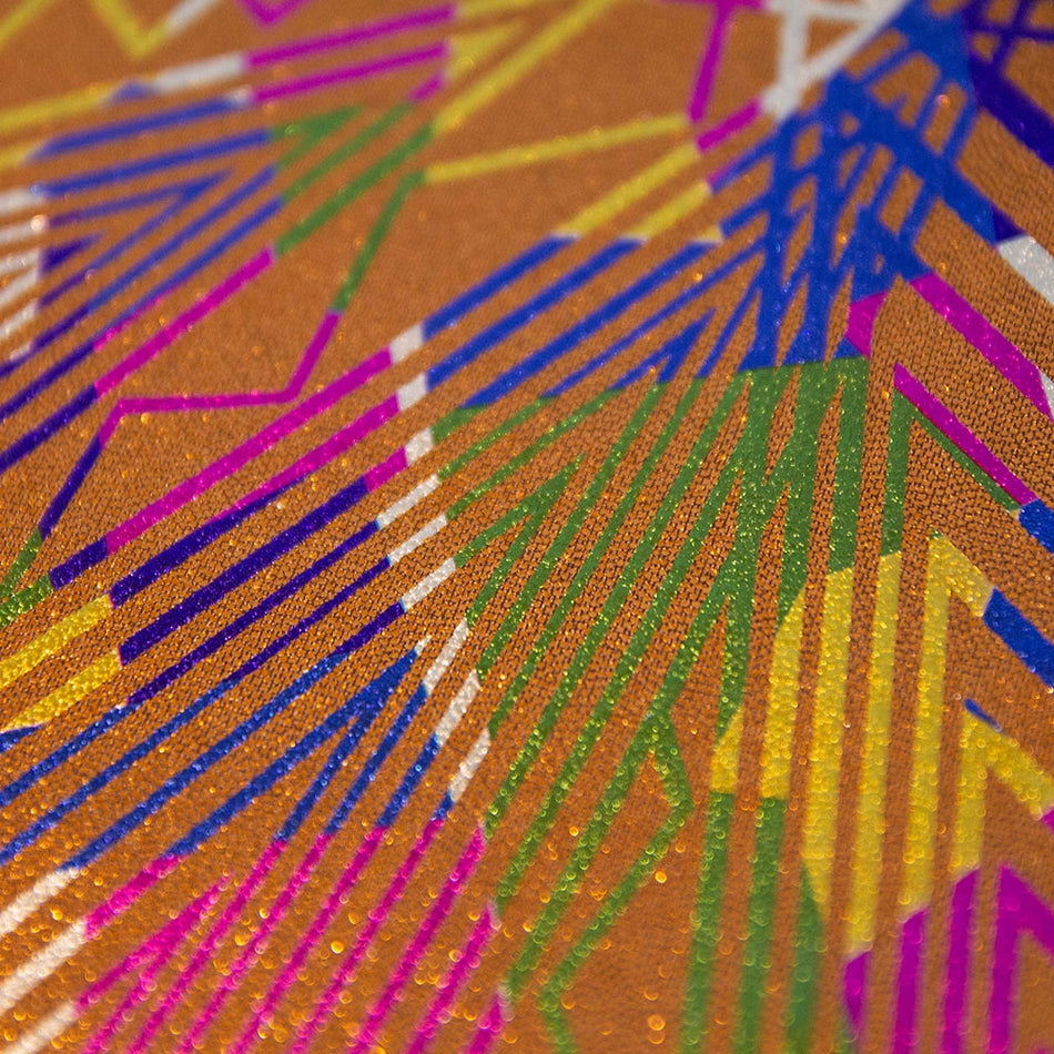Bel-Air Stripe w Foil Finish Nylon Spandex