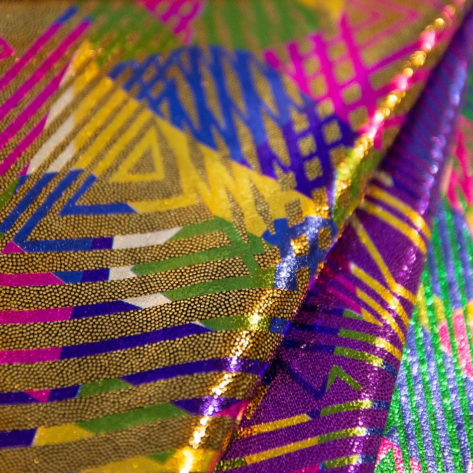 Bel-Air Stripe w Foil Finish Nylon Spandex
