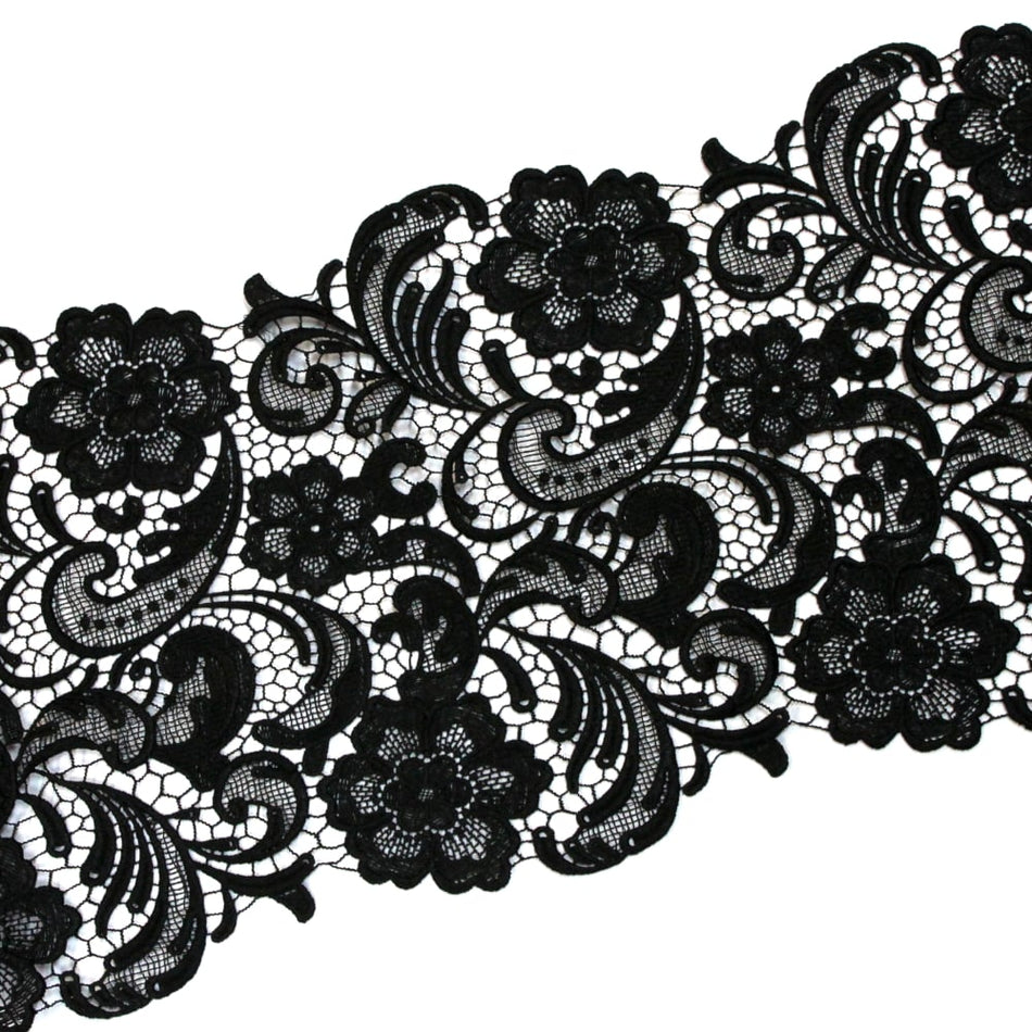 Lace Guipure Trim w Floral Swirls