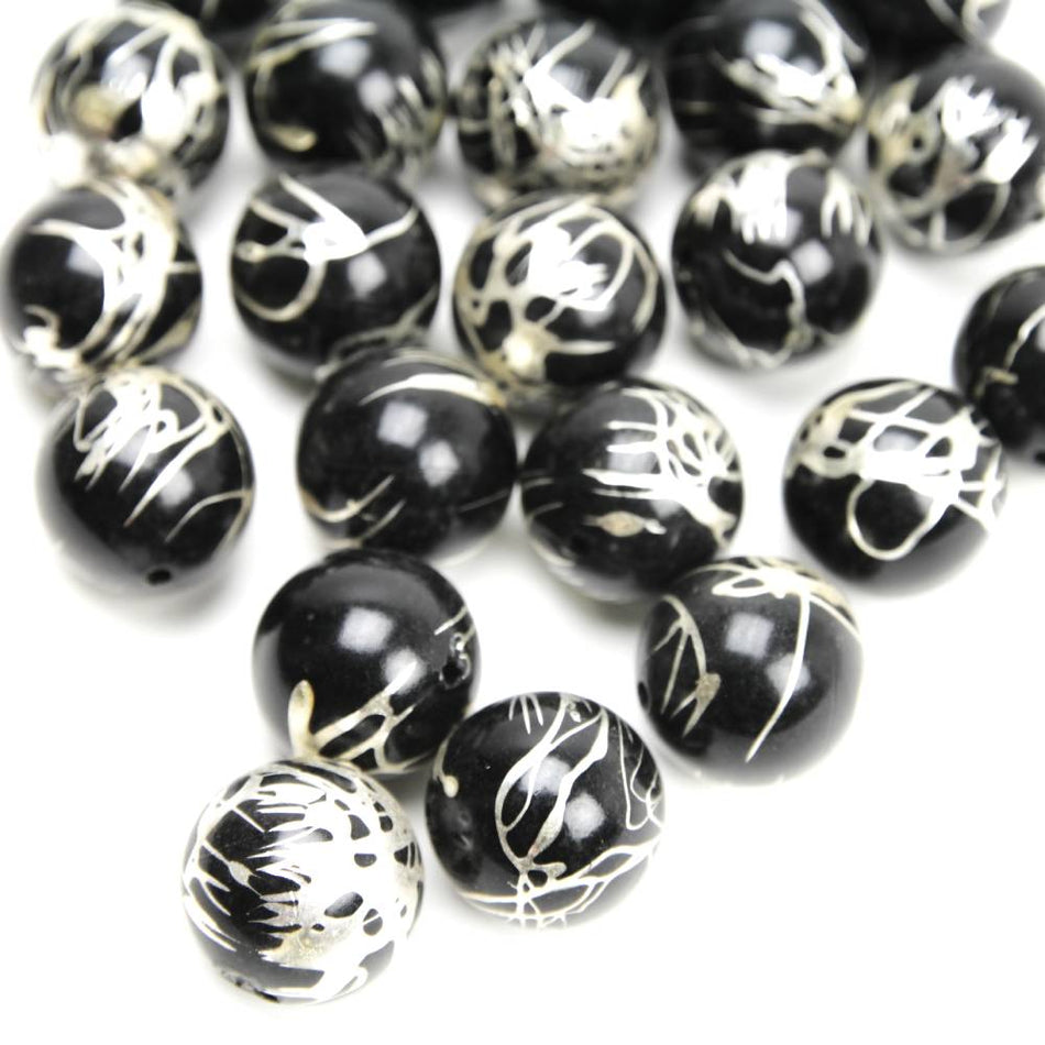 Spider Pearl Round Beads (24 Pack)
