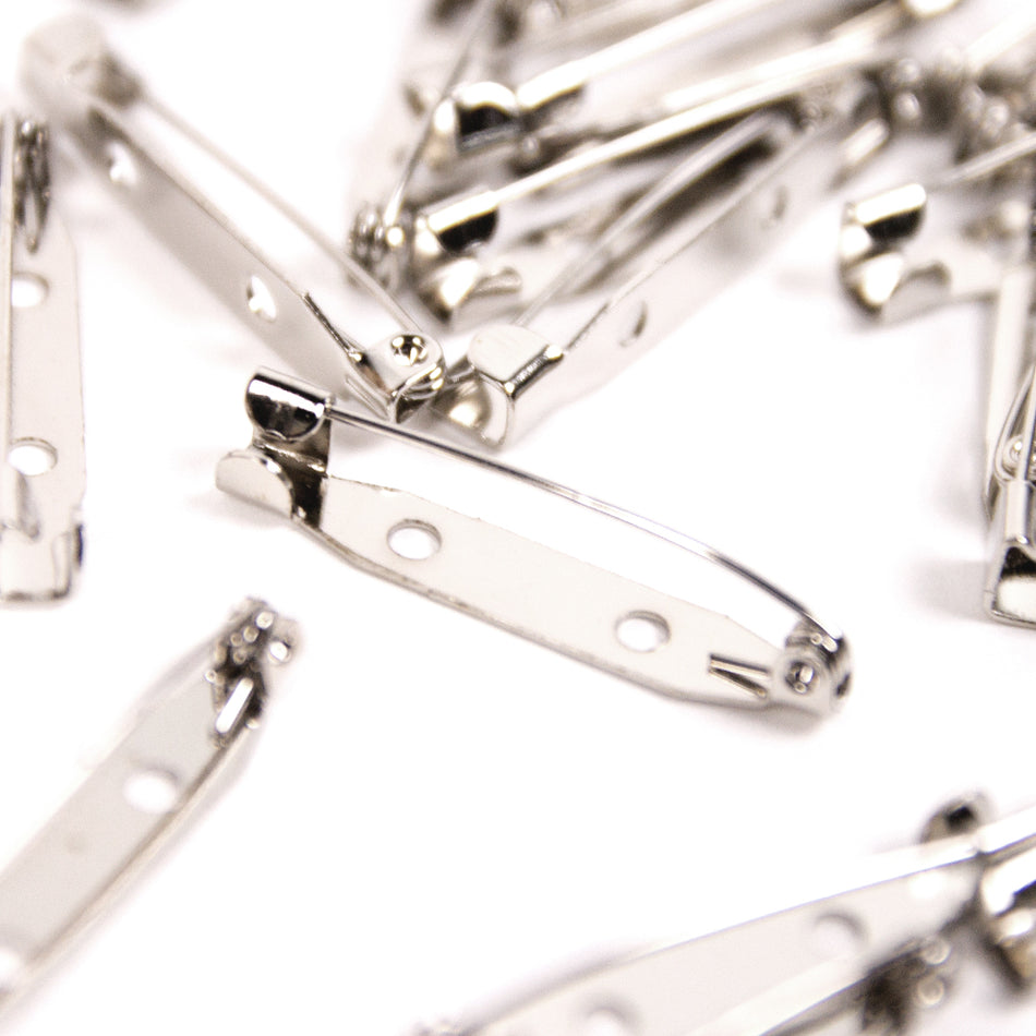 Brooch Pins - Safety Back w Sew-on Holes (10 Pack)