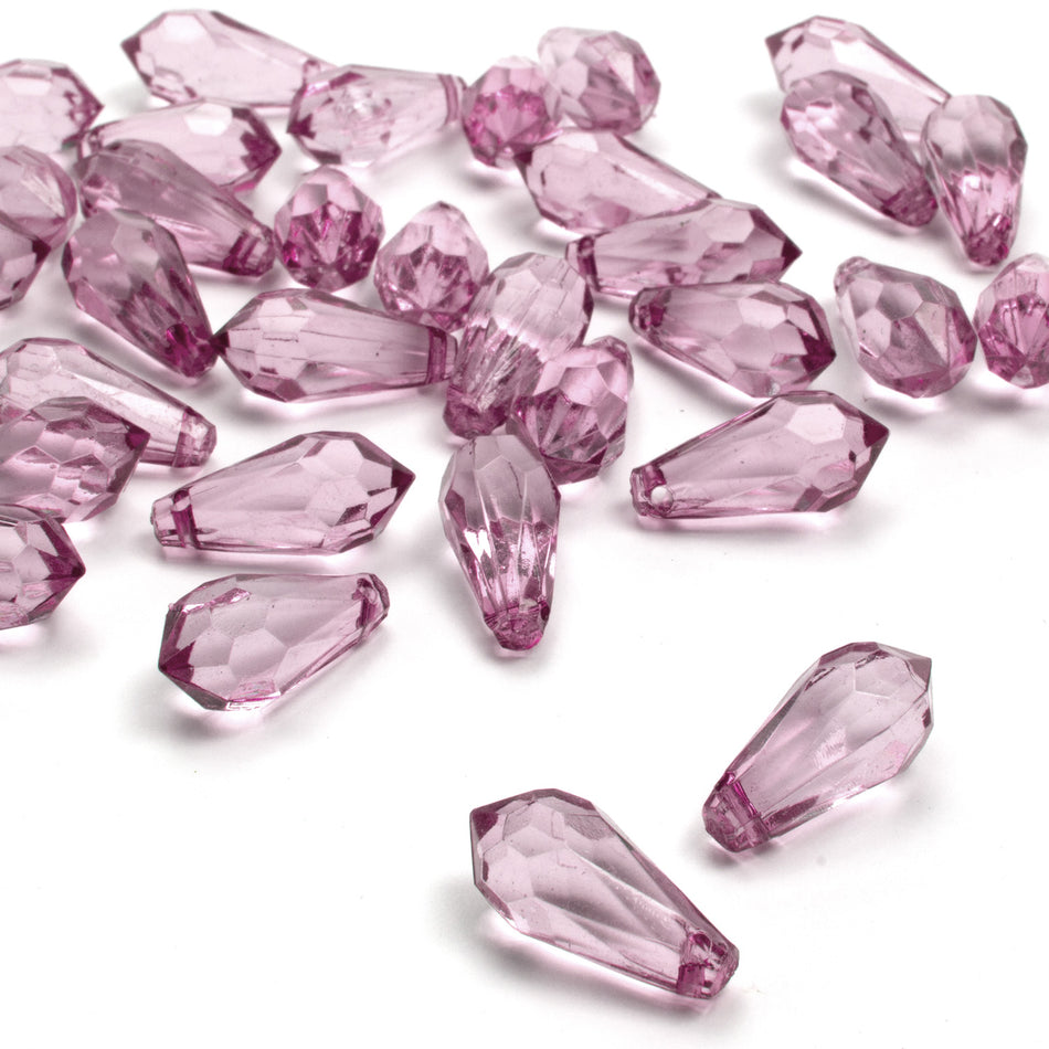 Briolette Faceted Teardrop Beads - Horizontal Drilled - 18x9mm (24 Pack)