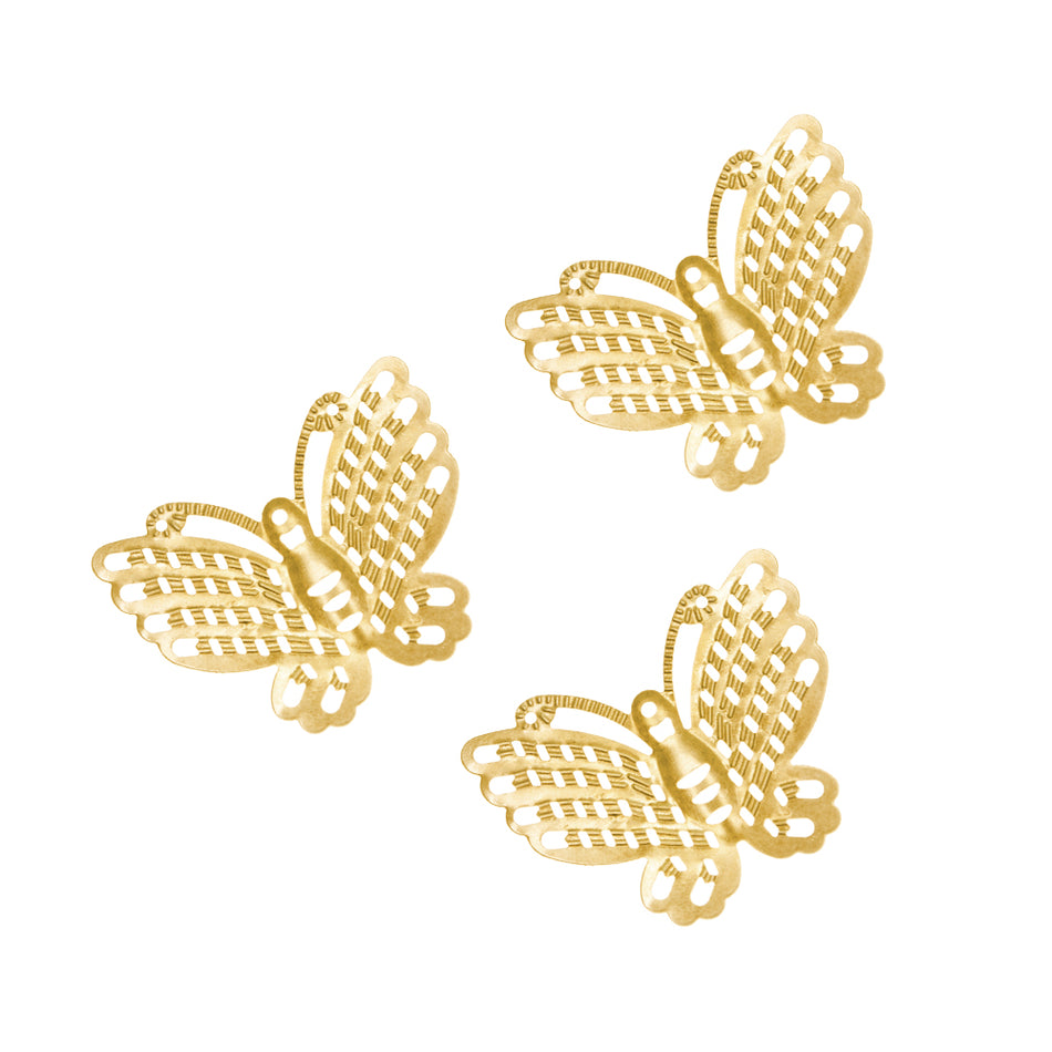 Metal Embellishments - Filigree Ornamental Butterfly (3 Pack)