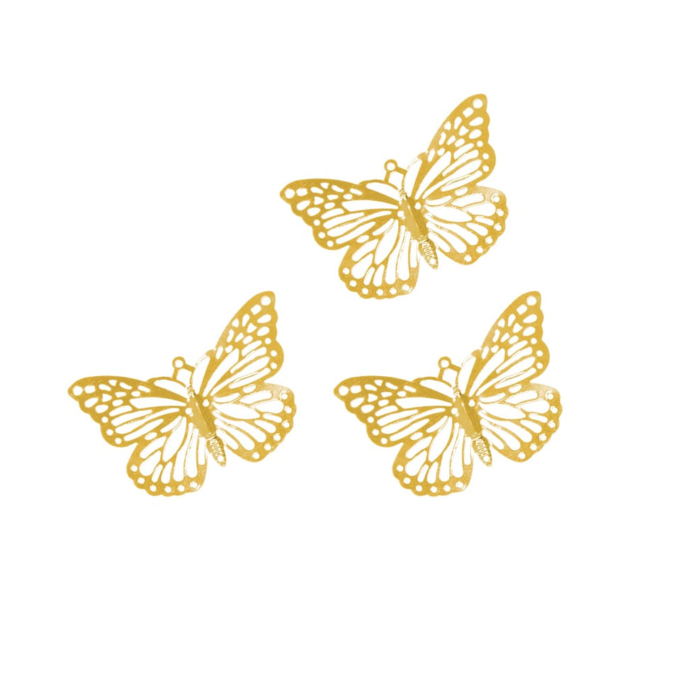 Metal Embellishments - Filigree Ornamental Butterfly (3 Pack)